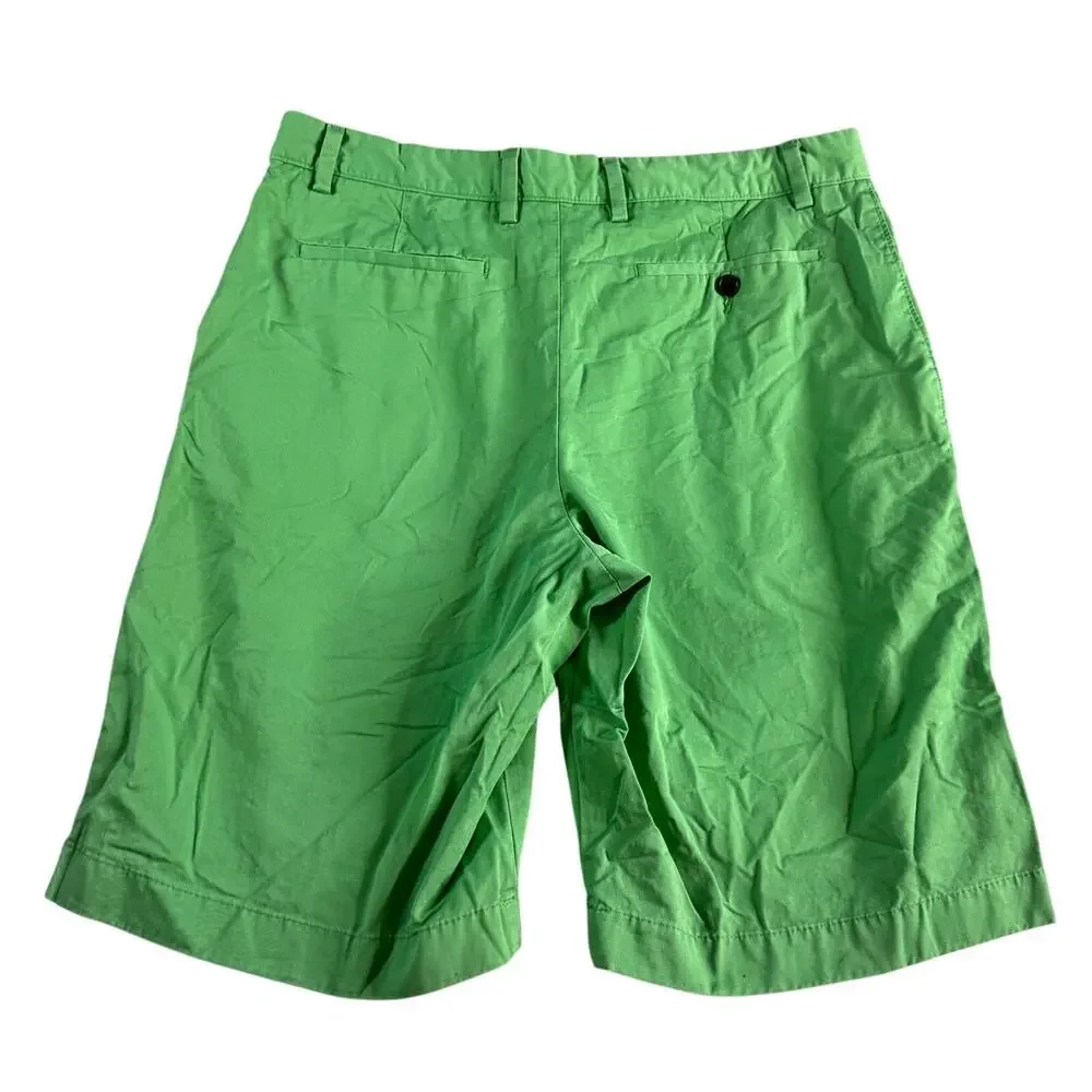 Banana Republic Chino Shorts Men’s 34 Green Flat Front Casual Golf Preppy Cotton